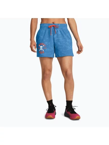 Spodenki treningowe Under Armour Project Rock Underground Terry viral blue/phoenix/white białe