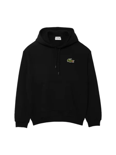 Bluza Lacoste z logo polarowa czarna