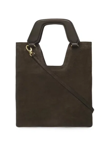 Geantă shopper Aim din piele de căprioară maro