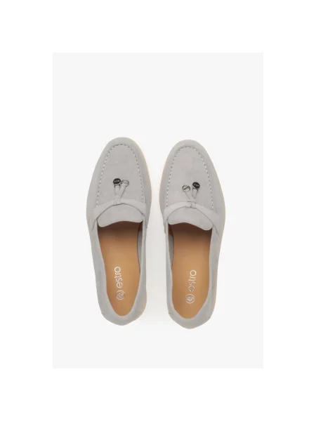 Лофери велюрові Estro сірі