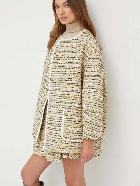 Custommade kurtka z domieszką wełny przejściowa zielony