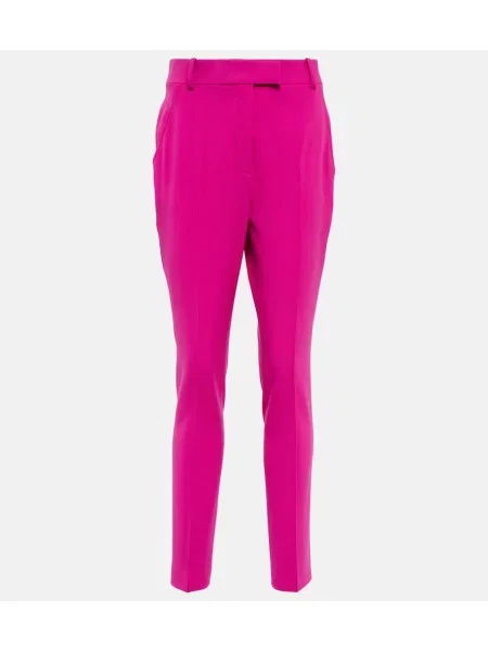 Pantaloni The Attico cu talie înaltă roz