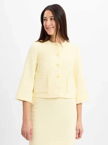 JOOP! Krótka marynarka Jovanna Kobiety wypukły wzór tkaniny 34 żółty