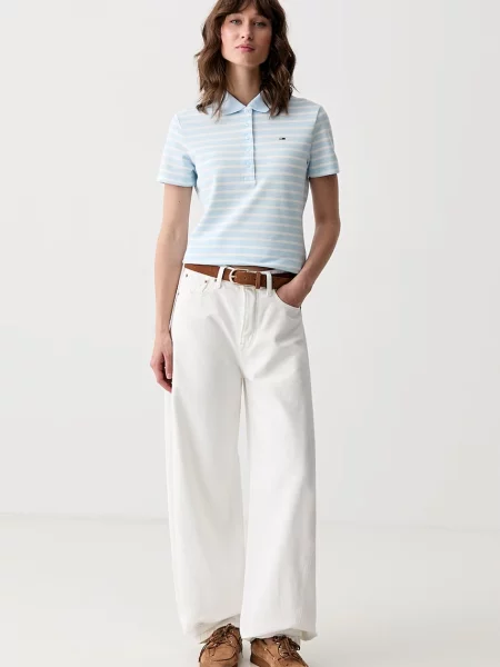 Tricou polo Tommy Jeans albastru