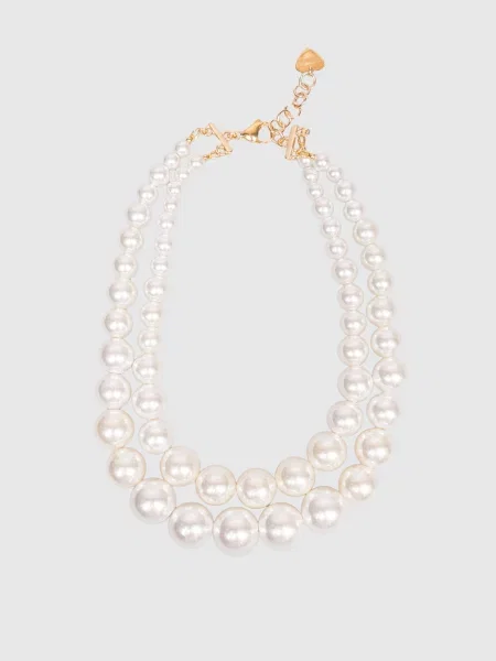 Двошарове намисто Dolman Bijoux біле
