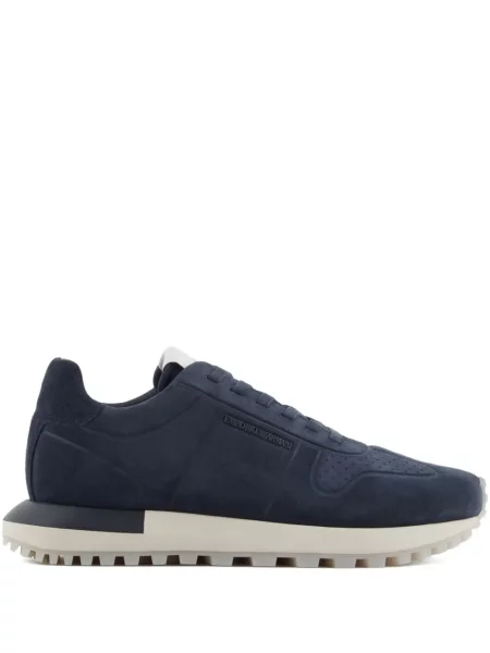 Sneakerși Emporio Armani cu autograf albastru