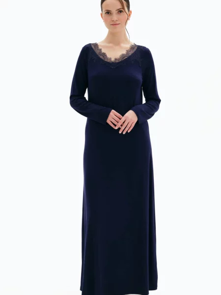 Длинная ночнушка синя