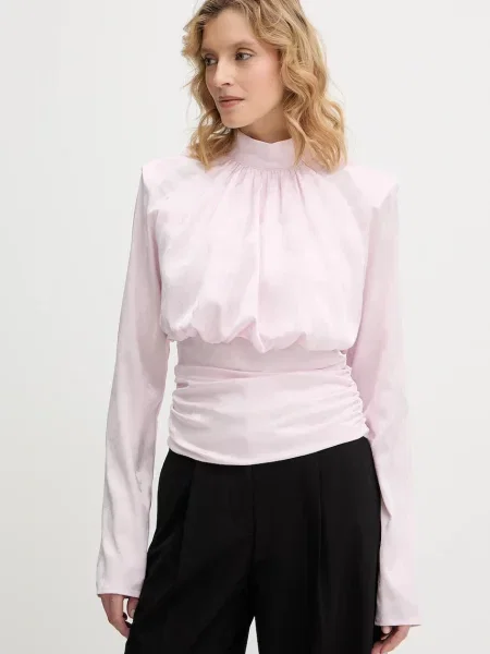 Rotate bluză cu imprimeu violet