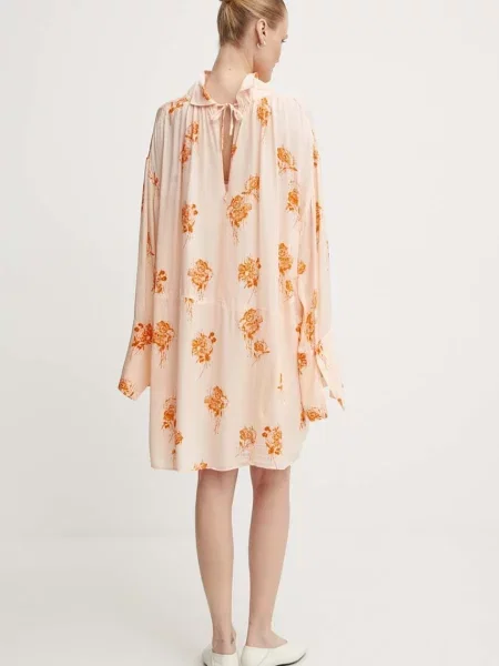 Day Birger et Mikkelsen ruha Jay Falling Flowers mini oversize narancssárga