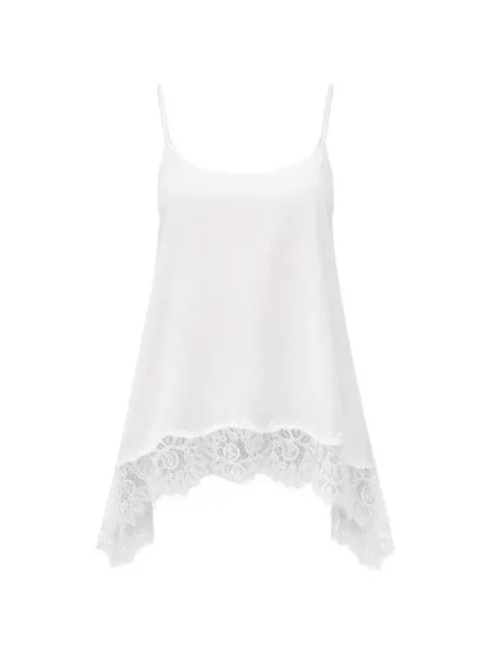 Top Staud din dantelă alb