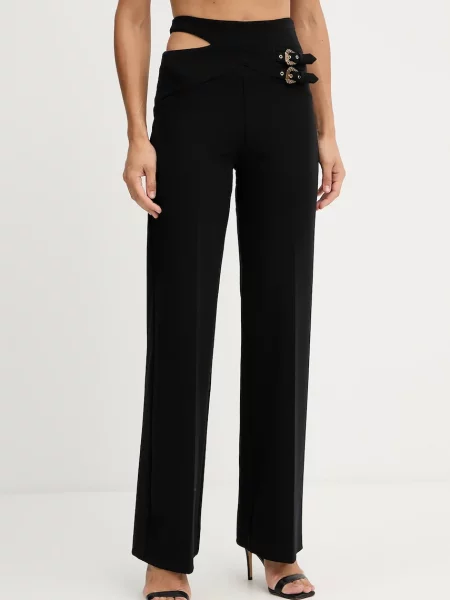 Versace Jeans Couture pantaloni drept high waist negru