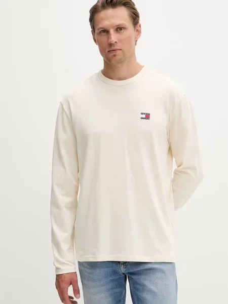 Tommy Jeans majica dugih rukava muška bež