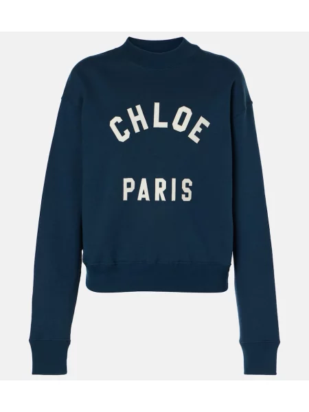 Top Chloe polarowy niebieski