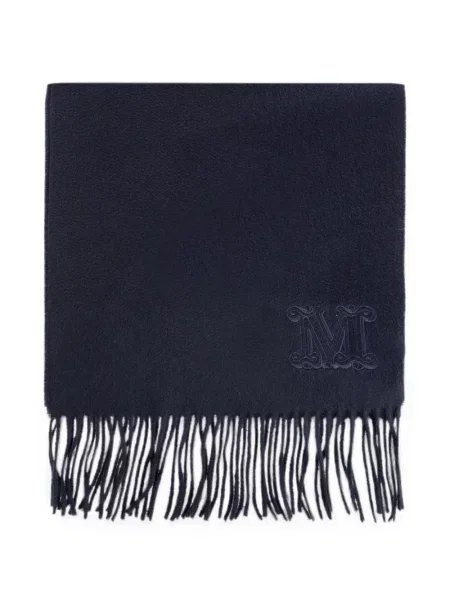 Fular Max Mara cu broderie albastru
