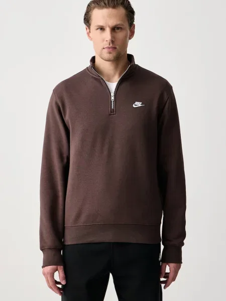 Nike Sportswear pulover z bombažem Club rjava