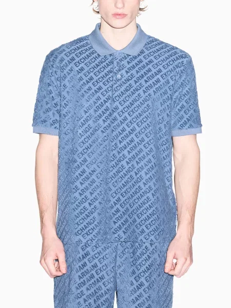 Поло Armani Exchange бавовна/поліестер синій