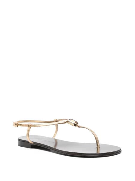 Sandale Giuseppe Zanotti fără toc auriu