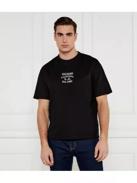 GUESS Tricou EMBRO negru