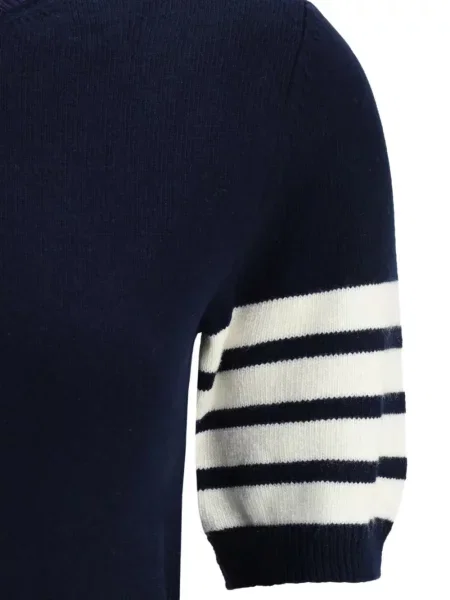 Tricou Thom Browne cu dungi albastru