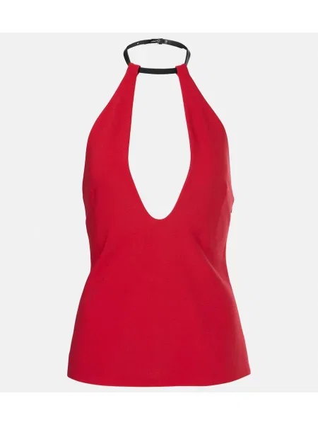 Top The Attico cu gât halter roșu