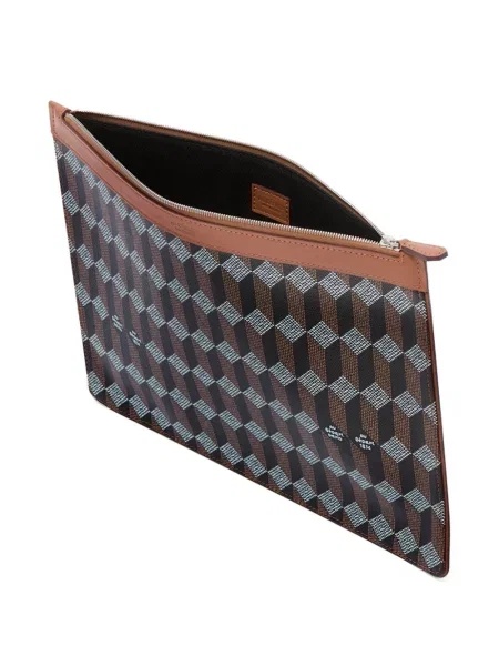 Δερμάτινος clutch Au Départ με σχέδιο καφέ