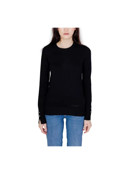 Lniane jeansy Guess czarne