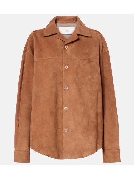 Top Ami Paris din piele de căprioară maro