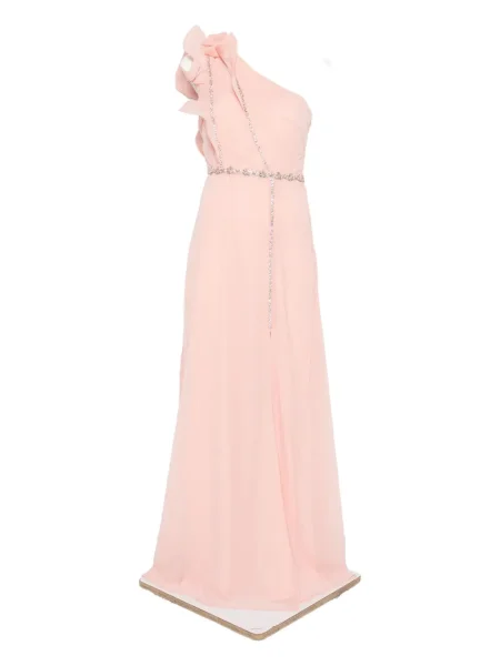 Maksi sukienka maxi Rahil Hesan z falbankami różowa