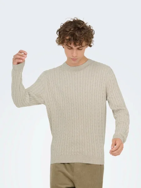 Only & Sons Pulover ONSLOUI kitt alb