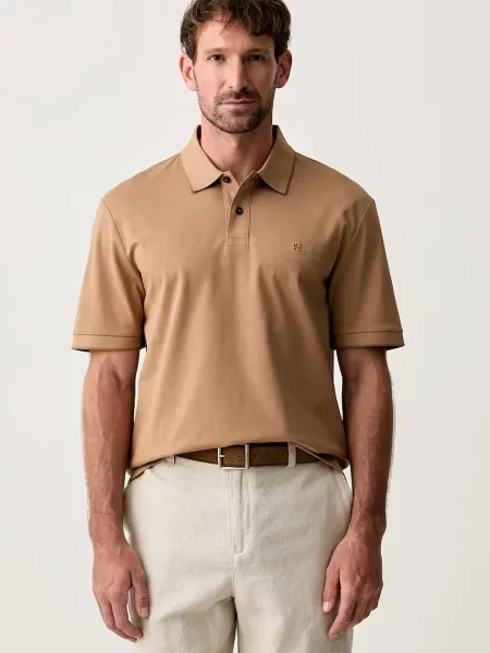 Tricou polo Boss Black bej