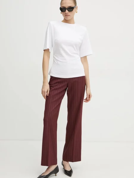 Штани La Mania DEVIN прямі висока посадка DEVIN червоний