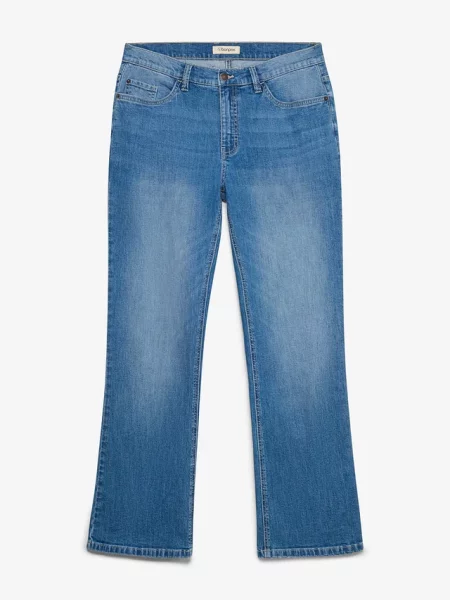 Jeansy regular fit o kroju bootcut niebieskie