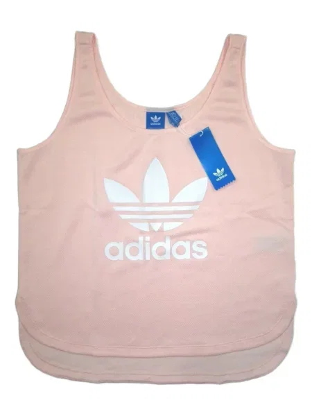 Top Adidas alergare cu decolteu în V alb