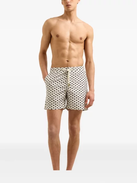 Slip de baie Orlebar Brown cu imagine cu imprimeu geometric alb