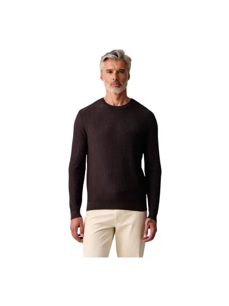 Armani Exchange sweter z wiskozą brązowy