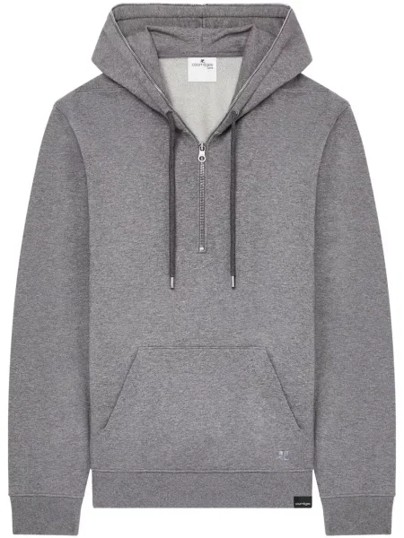 Bluza z kapturem Courreges polarowa szara
