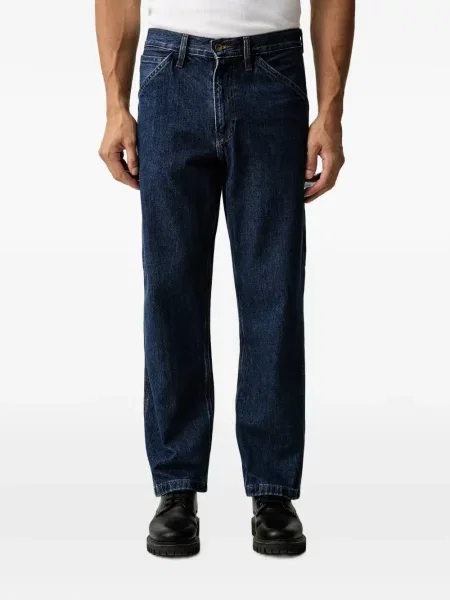 Manšestrové s límcem straight fit džíny Levi's modré