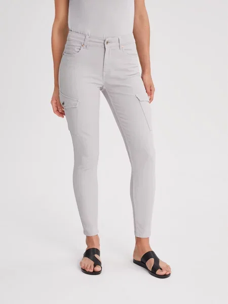 Штани повсякденні DIVERSE Cargo світло-сірий бавовна/еластан сірі