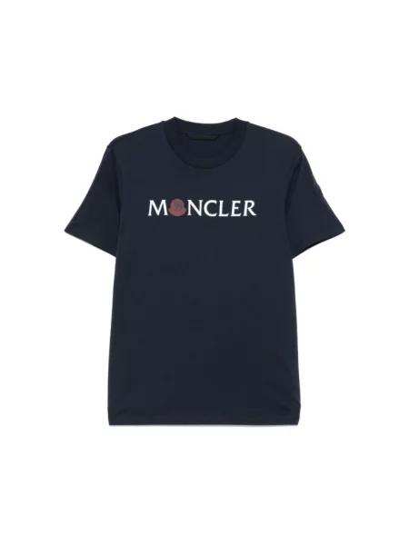 Koszulka Moncler z nadrukiem niebieska