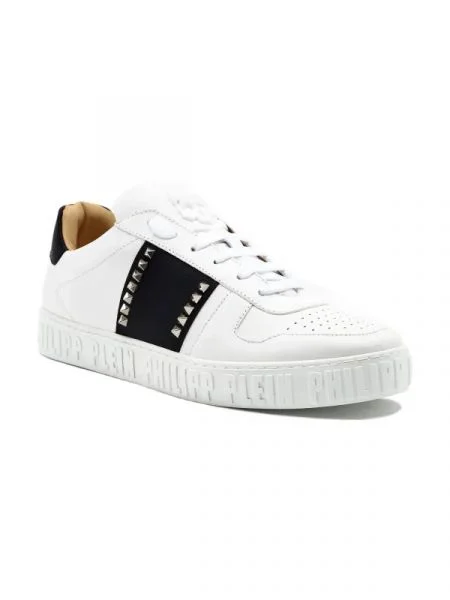 Philipp Plein De piele teniși alb