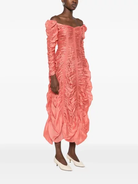 Rochie Khaite cu volane roz