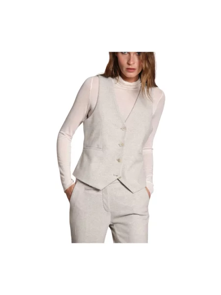 Kamizelka Mason's z dżerseju w jodełkę szara