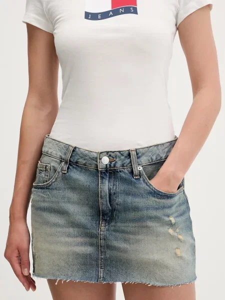 Tommy Jeans sukně džínová modré