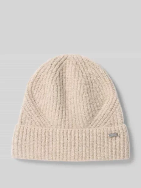 Czapka beanie z dodatkiem bawełny Tom Tailor beżowa