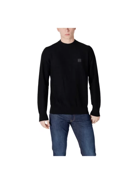 Sweter Hugo Boss z logo czarny