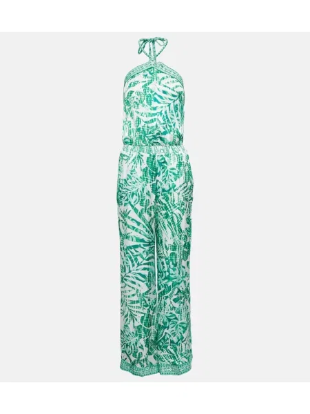 Salopetă Poupette St Barth cu gât halter verde