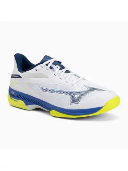 Buty do tenisa Mizuno Wave Exceed Court AC white/dazzling blue/lightning białe