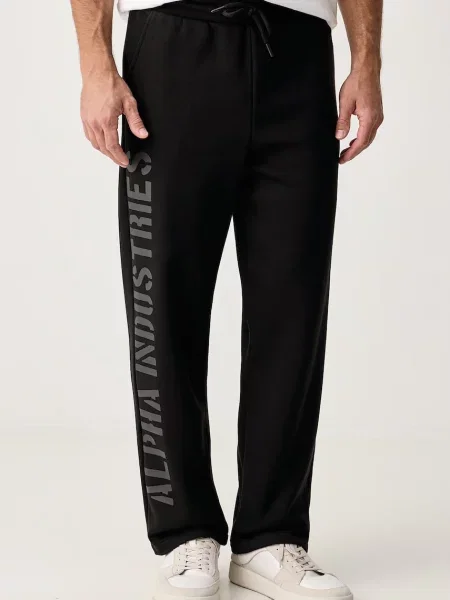Alpha Industries spodnie dresowe z bawełną Alpha Side Wording DTM czarne