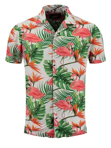 Key Largo Cămașă KLKEYS verde / rosé alb