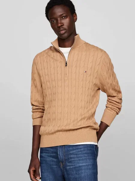 Класичний светр Tommy Hilfiger бежевий